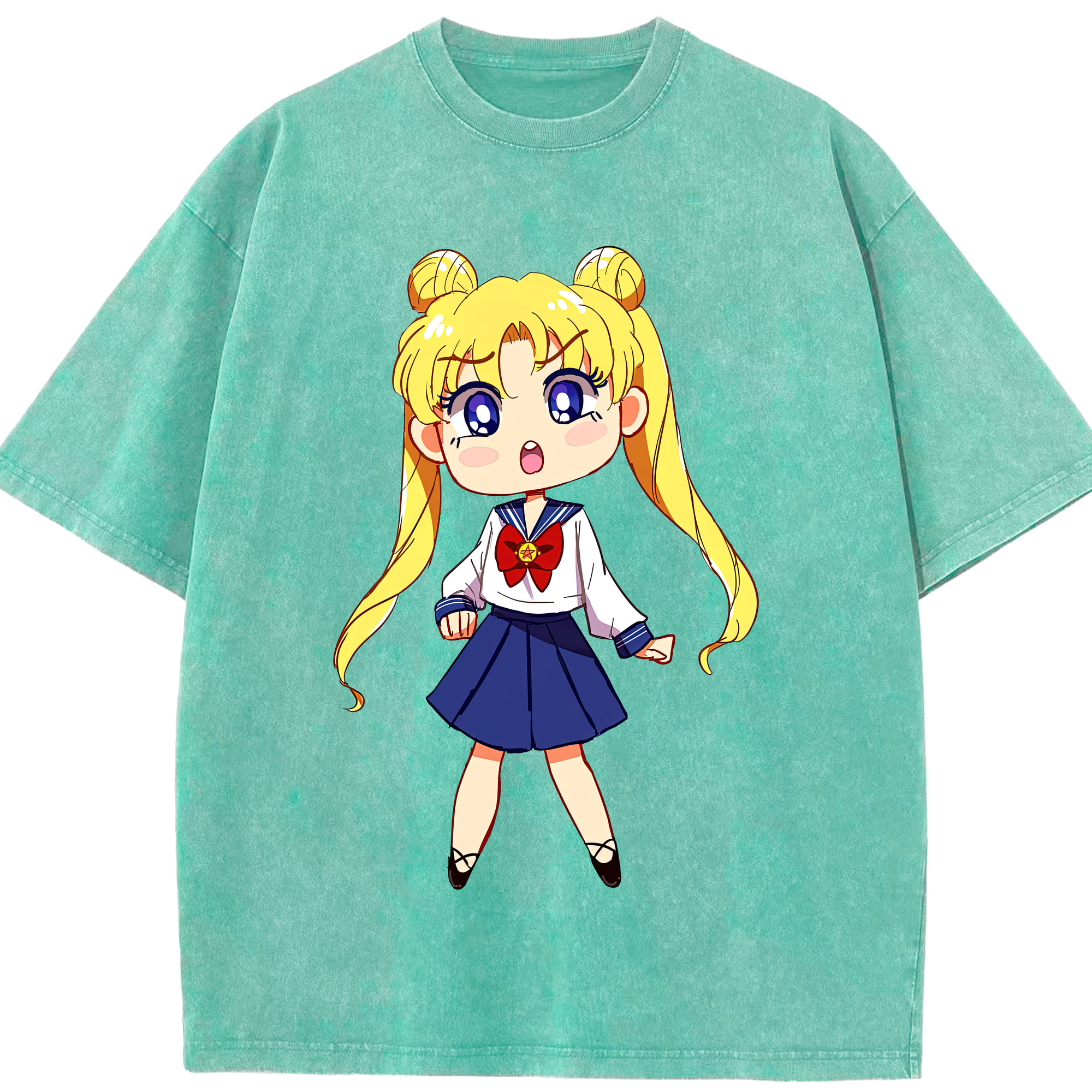 （画像用） 美少女戦士セーラームーン 愛野 美奈子 あいの みなこ Sailor Moon Aino Minako 綿100% ヴィンテージ風 半袖Tシャツ（フロントプリント）